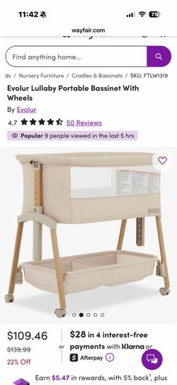 Evolur bassinet with wheels