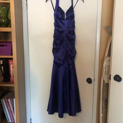 Royal Purple Ruffled Mermaid Prom Dress