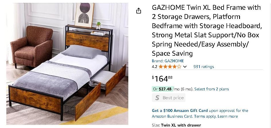 Extra Long Twin Bed With Storage