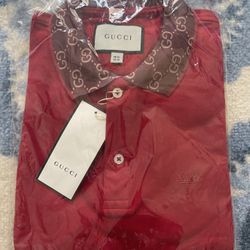 NWT Gucci Medium Size Man Red Polo T-shirt