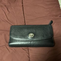 Coach black leather wallet