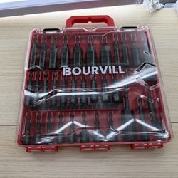 Brand New Bourvill 55Pcs Magnetic Impact Nut Driver Set, SAE & Metric, 1/4" Hex Shank Impact Ready, with Socket Adapters & Extension SKU450-S1