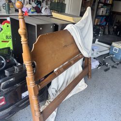 Full Size Maple Bed frame With Nightstand 