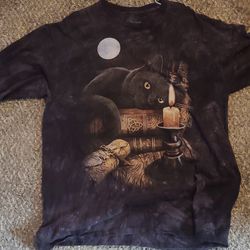 2XL Cat Long Sleeve T-Shirt 2013 Black Magic Gray Dyed Mountain