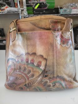 Vintage Anuschka Leather Shoulder Bag