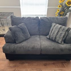 Black And Grey Loveseat 