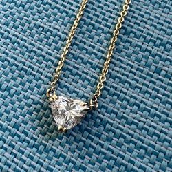 Diamond Heart Necklace 14k Solid Gold