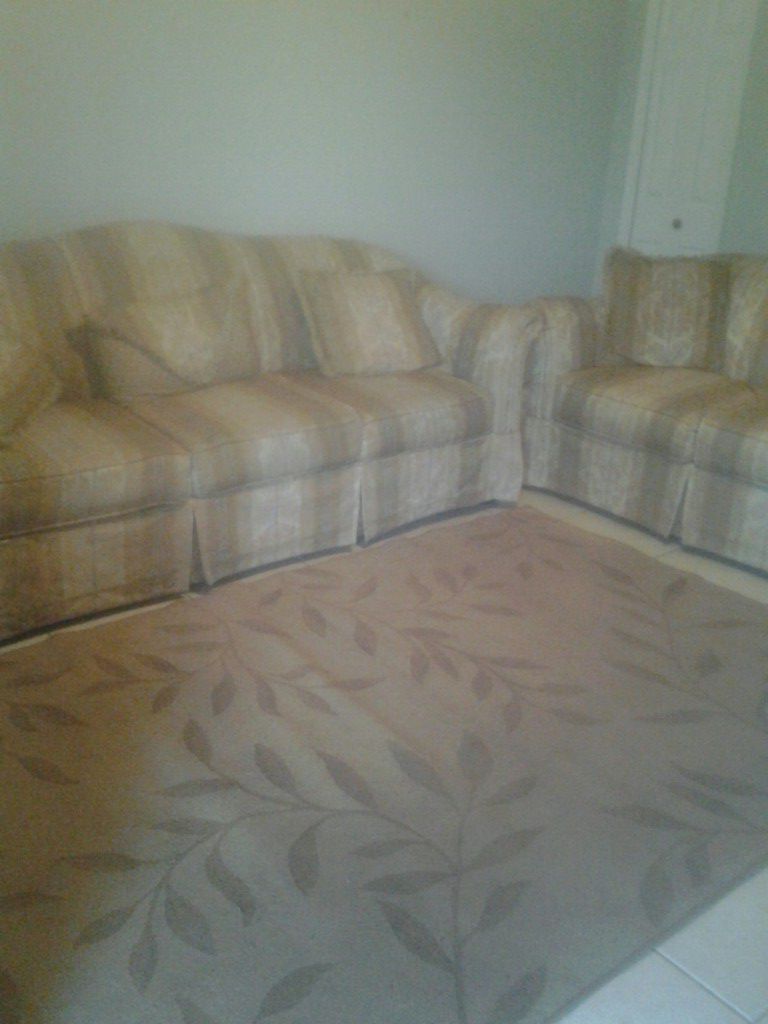 Big sofa and love seat with free carpet