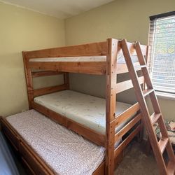 Bunkbed With Trundle And All  Mattress 