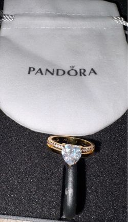 💜Pandora Golden Heart Promise Ring