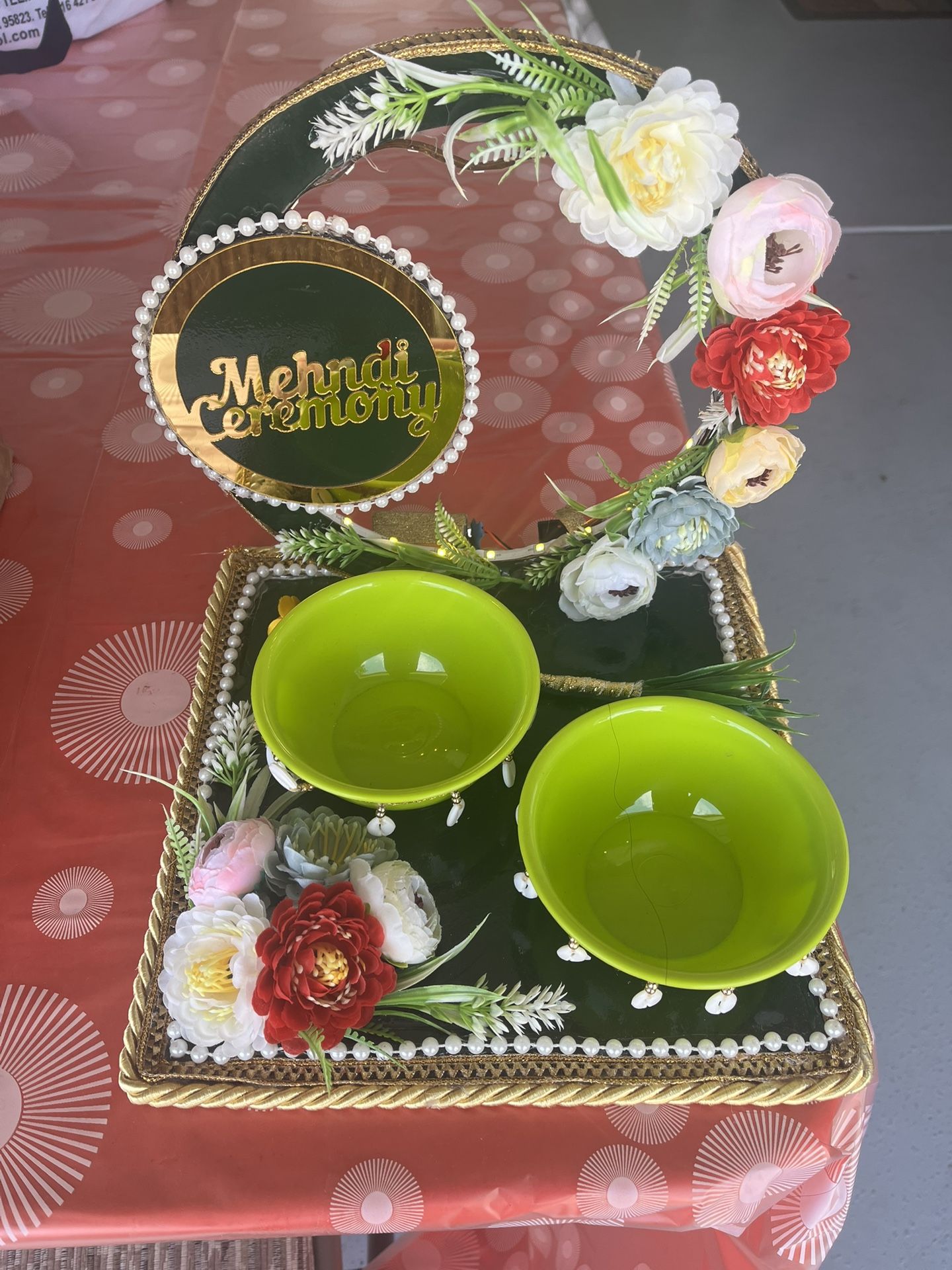 Mehendi Night Platter With Led Light