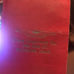 SAM CLAAR CHEVROLET CO.  RICHMOND CA.