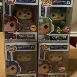 LOT OF 4 FUNKO POP! 8-BIT MEGA MAN #13 GAMESTOP CHASE E3 2018 CANADIAN EXCLUSIVE