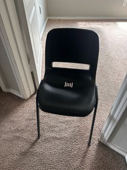 Black Plastic Stackable Chair
