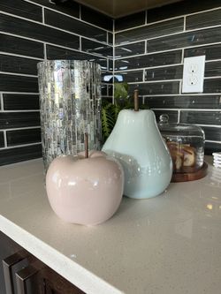 Vase, Apple and Pear Ceramic Decor 