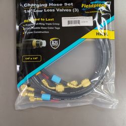 Low Loss Refrigerant Hose Set (3) - 1/4" (5' Black w/Tags)