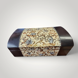 Vintage-Style Embossed Scrollwork Keepsake Box with Domed Lid