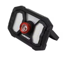 Husky 2000 Lumens LED Dual Panel Focusing Rechargeable Utility Light