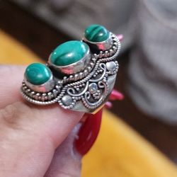 Malachite Ring 925
