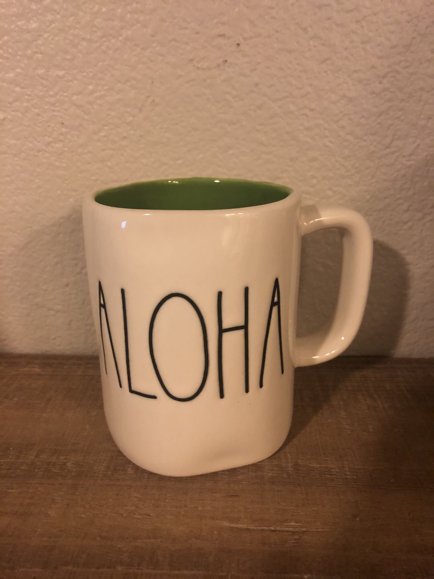 Rae Dunn Aloha Mug with Green Inside
