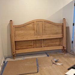 Ethan Allen Partially Refinished Cal King Bed frame 