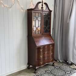 Vintage Mahogany Secretary Desk with Hutch - Free delivery