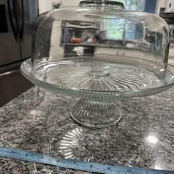 Footed Cake Platter With Dome