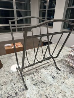 Vintage Black Metal Magazine Rack