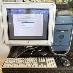 Vintage 2000 Power Mac G4 400MHz/64MB SDRAM/NEW 250GB SSD 2X AGP ATI Rage 128 Pro Graphics Card/DVD-ROM/CD-R/ with 17” Apple Studio Display Monitor