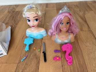 BARBIE and ELSA styling head+ accessories