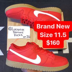 Size 11.5 “Orange Label Red Gum” Nike SB Dunk Low 