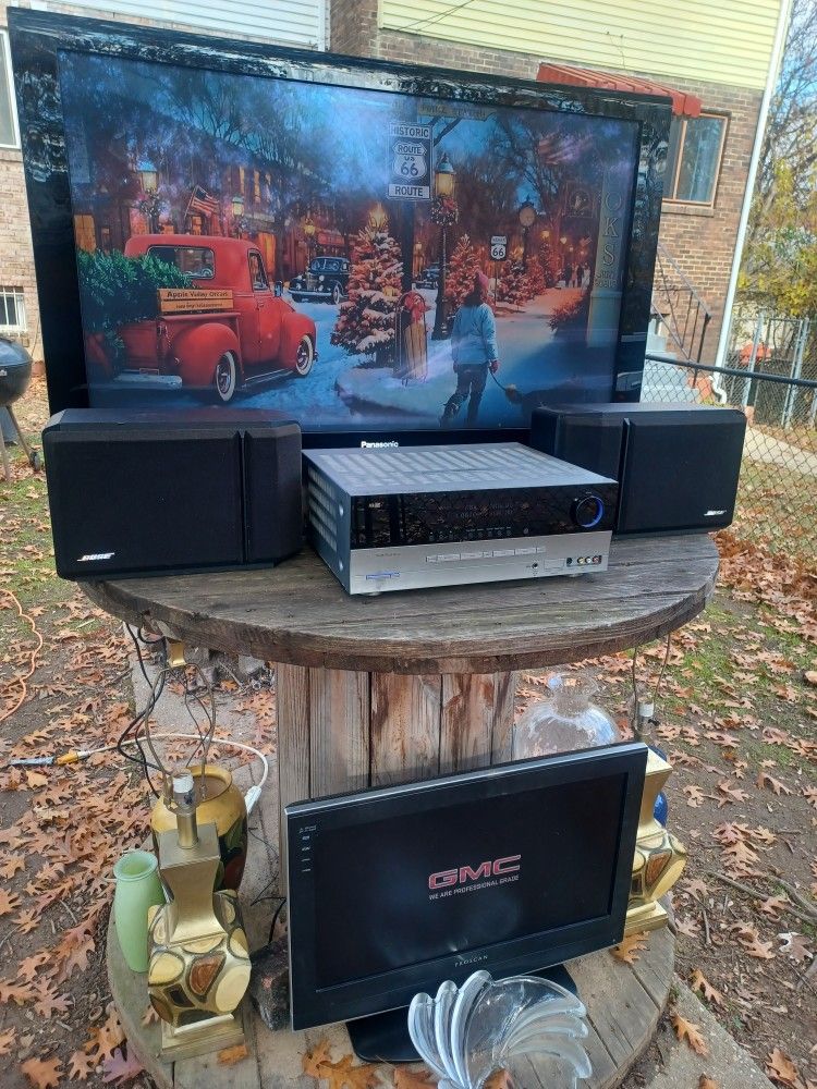 50"PANASONIC 1080P TV ROKU REMOTE/HARMAN KARDON AVR-147 HDMI AV RECEIVER/BOSE 201 IV SPEAKERS $400 FINAL PRICE 