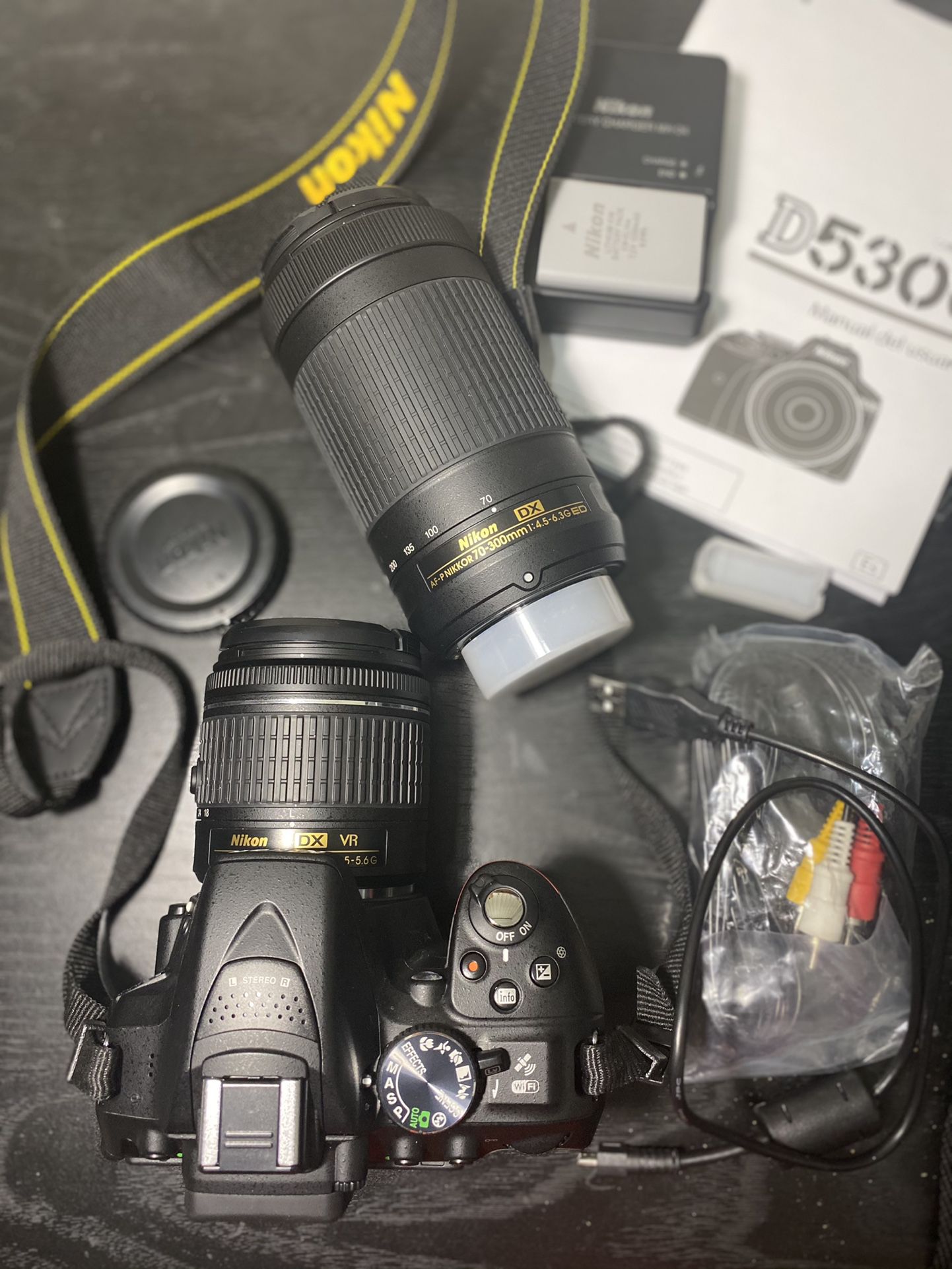 Nikon D5300 with two lenses