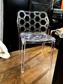 Dynamic Honeycomb Lucite Dining Chair