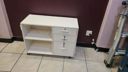 White Office, craft drawer with shelves
