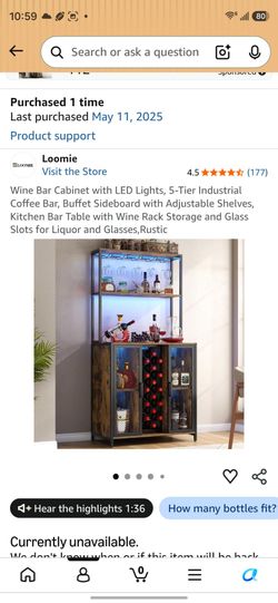 Wine bar cabinet