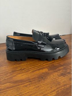 Chunky Black Penny Loafers