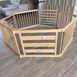 Wooden Baby Activity Playpen