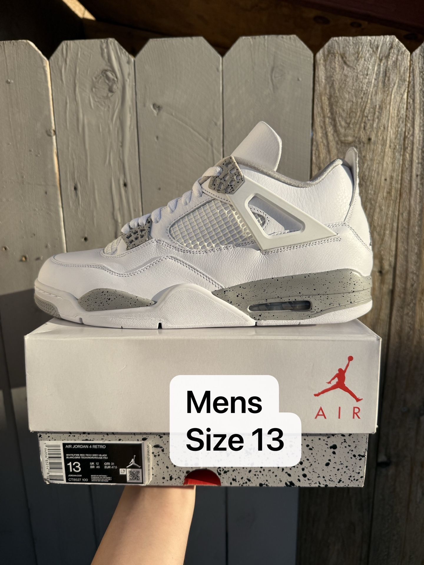 Air Jordan 4 White Oreo Mens Size 13