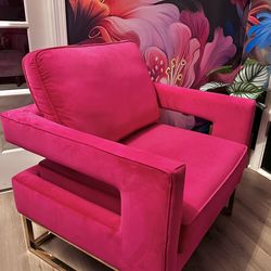 TOV Hot Pink Velvet Chair