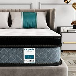 10in Twin size Medium Gel Memory Foam Mattress with Pocket Spring Hybrid Mattress, Medium Comfort, Breathable & Durable