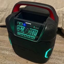 Ion Pathfinder 320 All-Weather Bluetooth Party Speaker – 200W, 320° 5-Speaker Sound, 100hr Battery, LED Lightsu