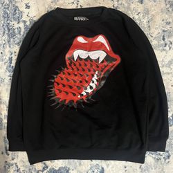 The Rolling Stones Sweatshirt Long Sleeve Hairy Spike Tongue Size L