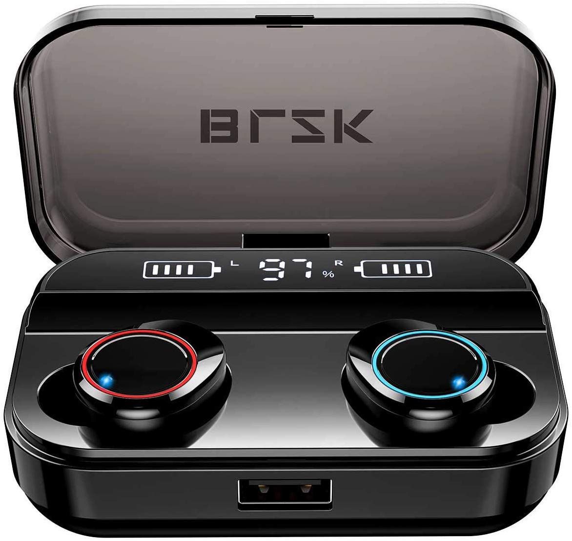 Wireless Earbuds, Latest Bluetooth 5.0 True Wireless Bluetooth Earbuds, with bass 3D Stereo Sound Wireless Headphones, Built-in Microphone LED Digita