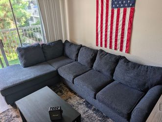 L shape Large Dark Blue Sectional Sofa
