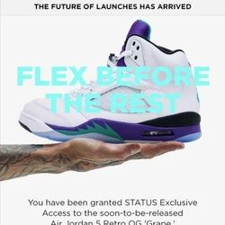 Jordan Retro 5 Grape Farrari Black Toe Cement Fear Gratitude Maniere Dusk OG Red Travis Kobe Bred Grinch Chicago Dunk Playoff 1 3 4 6 7 8 13 11 12 14