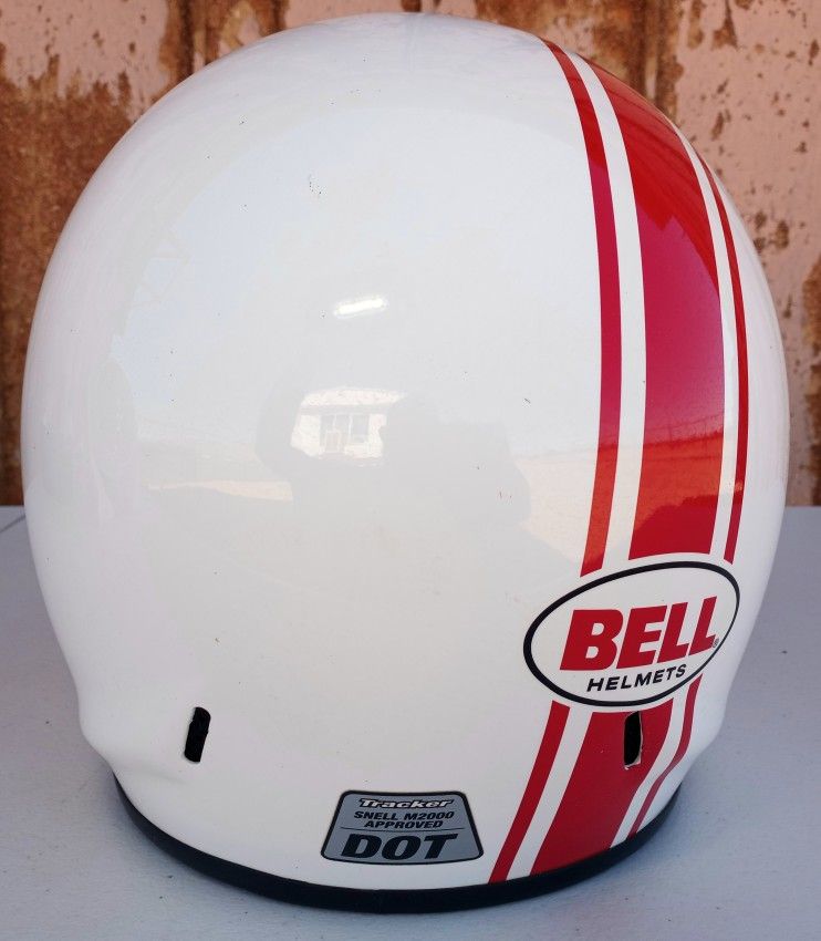 2004 BELL ホワイト レッド ヘルメット 2004 Bell Tracker Off Road Motorcycle Helmet XL White Red Stripe