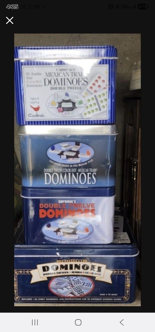 (4) Dominoes Games, $15 Each, tap Twice To See Full Pic