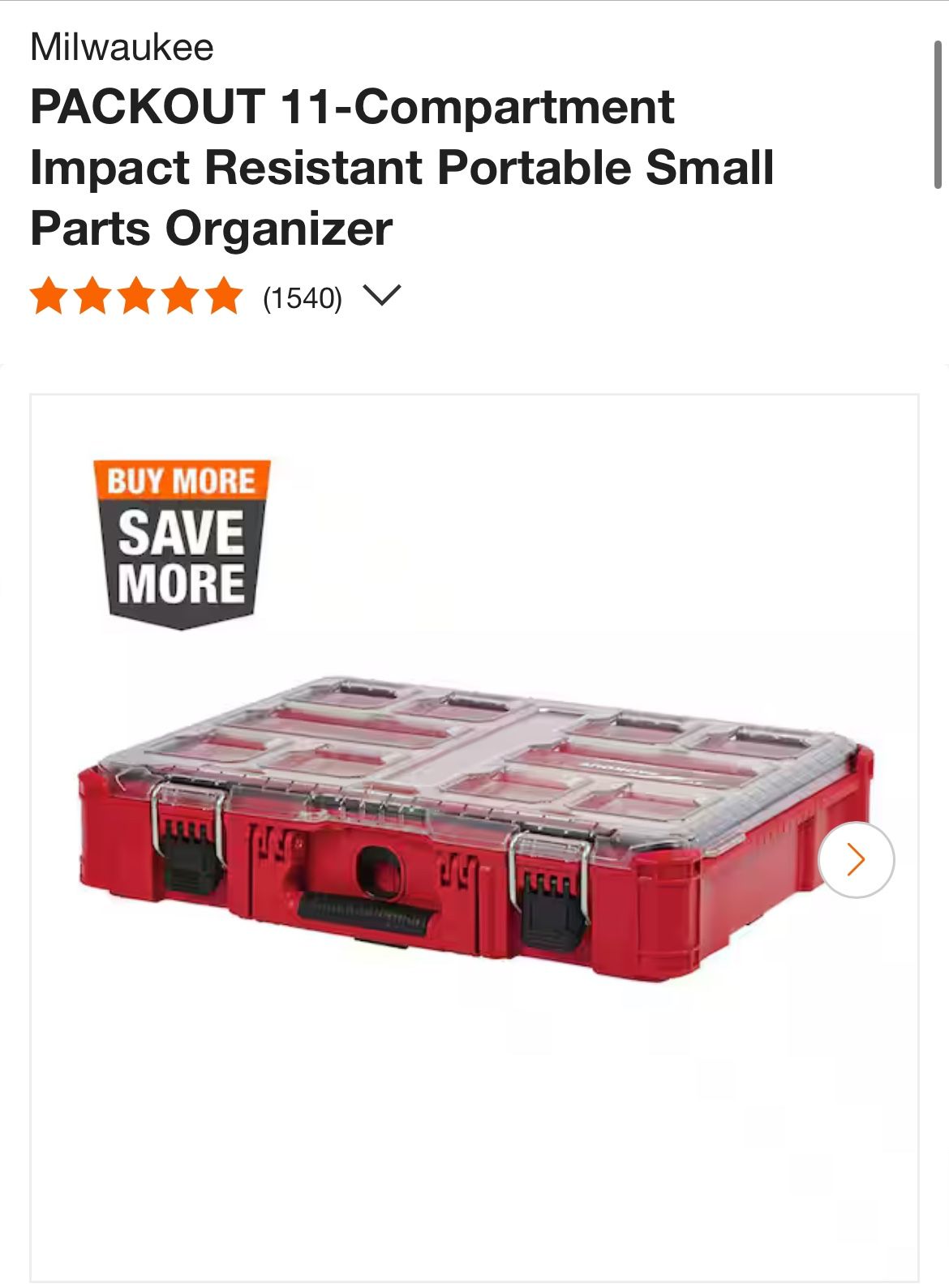 Milwaukee Pack out Compartment Organizers