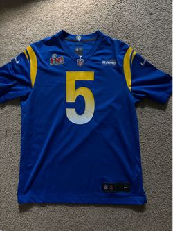Men’s Nike Los Angeles Rams Jalen Ramsey Royal Super Bowl LVI Game Patch Jersey